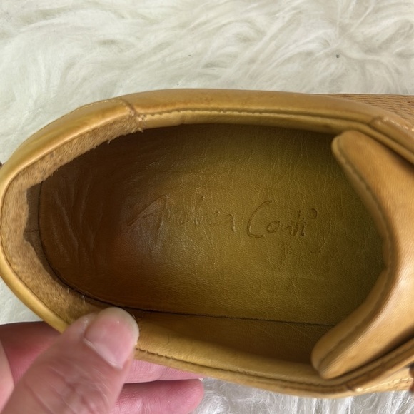 Andrea Conti Taupe/Tan Leather Distressed Wear Lived In Finish Size EU 37 - Picture 9 of 14